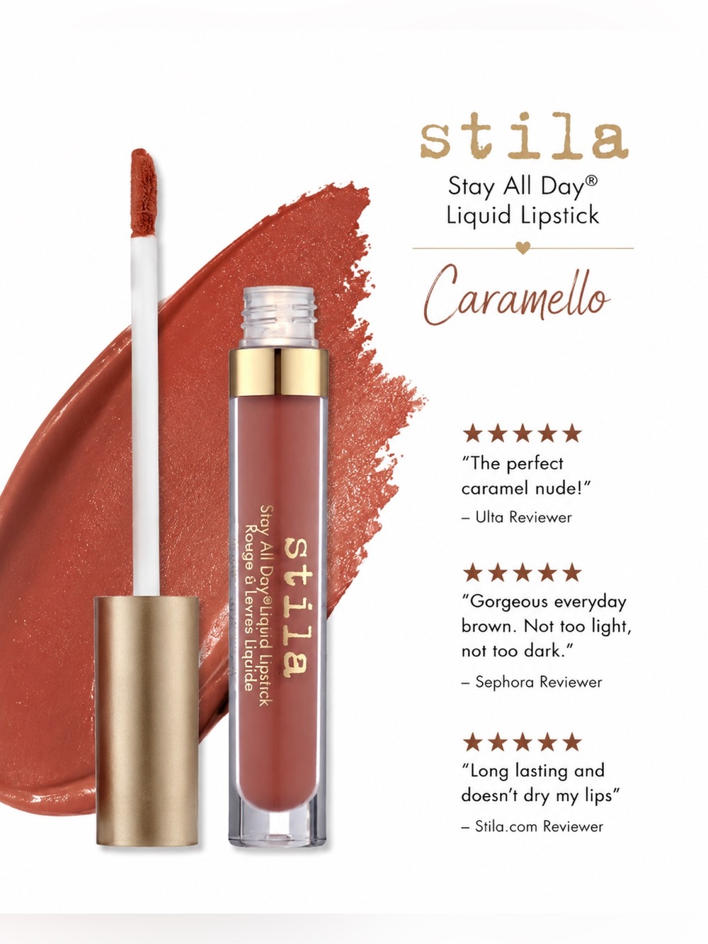 Stila Stay All Day Liquid Lipstick Caramello NIB Discontinued